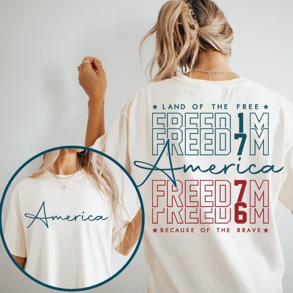 USA shirt, Red White and Blue, America 1776 2 Sided Shirt